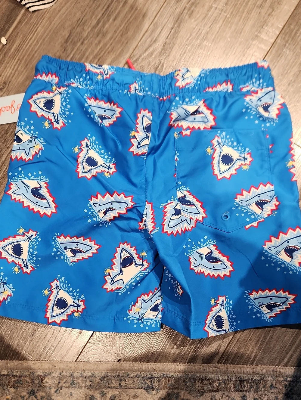 NWT Cat & Jack Sharks UPF 50+ Husky Boys Sz M (8) Swimtrunks